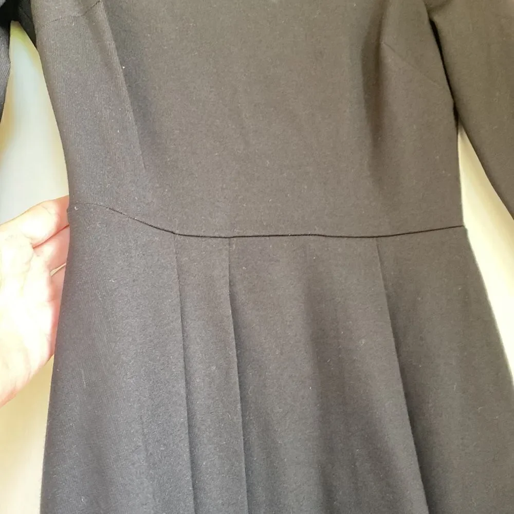 Black Crepe Asymmetrical Midi Dress By Donna Karan
